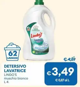 MD Discount Detersivo lavatrice lindo's muschio bianco offerta