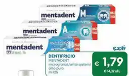 MD Discount Dentifricio mentadent microgranuli/whte system/ alito puro offerta