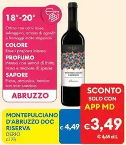 MD Discount Montepulciano d'abruzzo doc riserva derio offerta