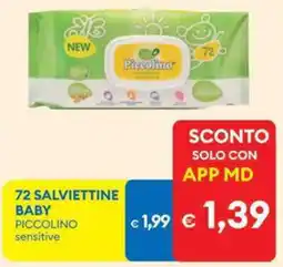 MD Discount 72 salviettine baby piccolino sensitive offerta