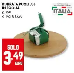 Panorama Burrata pugliese in foglia offerta
