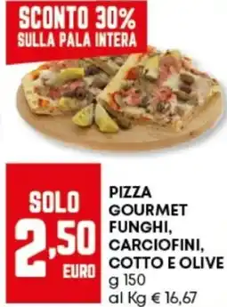 Panorama Pizza gourmet funghi, carciofini, cotto e olive offerta