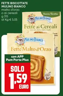 Panorama Fette biscottate mulino bianco malto d'orzo o ai cereali offerta