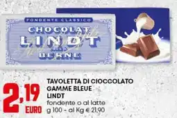 Panorama Tavoletta di cioccolato gamme bleue LINDT offerta