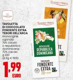 Panorama Tavoletta di cioccolato fondente extra TESORI DELL'ARCA offerta