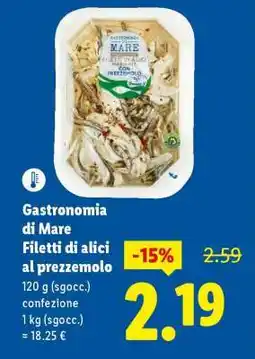 Lidl Gastronomia di Mare Filetti di alici al prezzemolo offerta