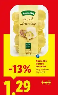 Lidl Nonna Mia Girasoli ai carciofi offerta