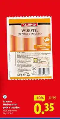 Lidl Salumeo Mini wurstel pollo e tacchino offerta
