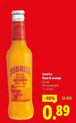 Lidl Sunrise Rum orange offerta