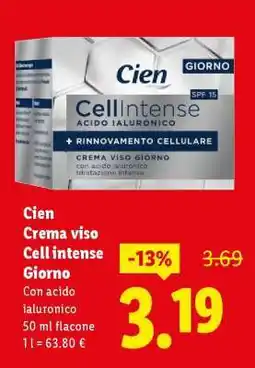Lidl Cien Crema viso Cell intense Giorno offerta