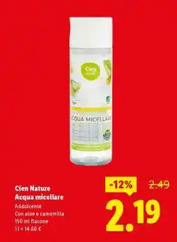 Lidl Cien Nature Acqua micellare offerta