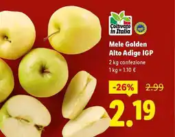 Lidl Mele Golden Alto Adige IGP offerta