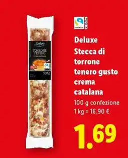 Lidl Deluxe Stecca di torrone tenero gusto crema catalana offerta
