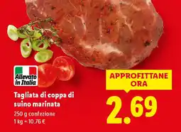 Lidl Tagliata di coppa di suino marinata offerta