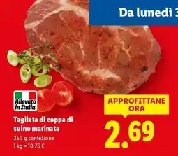Lidl Tagliata di coppa di suino marinata offerta
