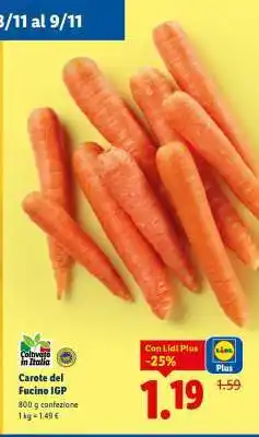 Lidl Carote del Fucino IGP offerta