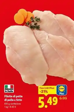 Lidl Filetto di petto di pollo a fette offerta