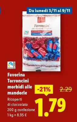 Lidl Favorina Torroncini morbidi alle mandorle offerta