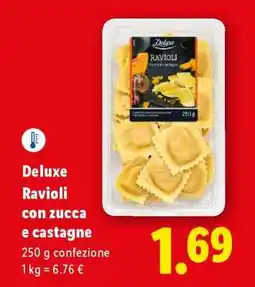 Lidl Deluxe Ravioli con zucca e castagne offerta