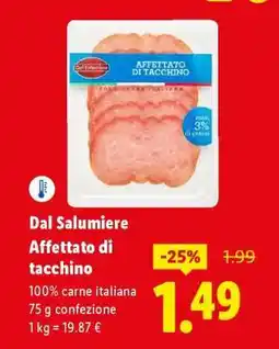 Lidl Dal Salumiere Affettato di tacchino offerta