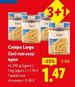 Lidl Campo Largo Ceci con easy open offerta