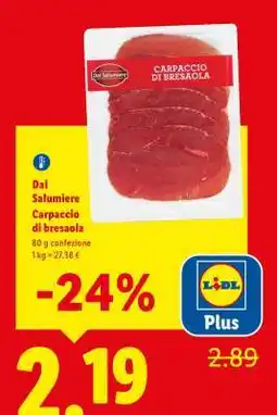 Lidl Dal Salumiere Carpaccio di bresaola offerta