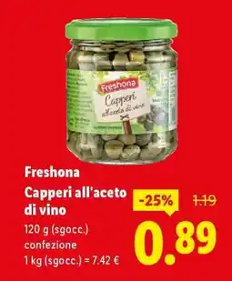 Lidl Freshona Capperi all'aceto di vino offerta