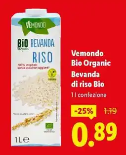 Lidl Vemondo Bio Organic Bevanda di riso Bio offerta