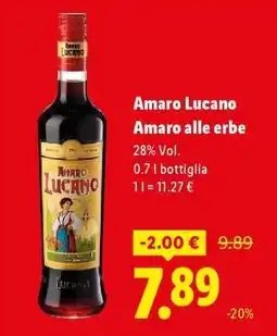 Lidl Amaro Lucano Amaro alle erbe offerta