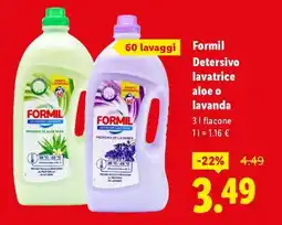 Lidl Formil Detersivo lavatrice aloe o lavanda offerta