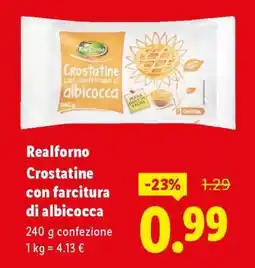 Lidl Realforno Crostatine con farcitura di albicocca offerta