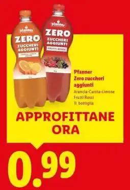 Lidl Pfanner Zero zuccheri aggiunti offerta