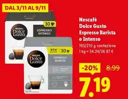 Lidl Nescafé Dolce Gusto Espresso Barista o Intenso offerta