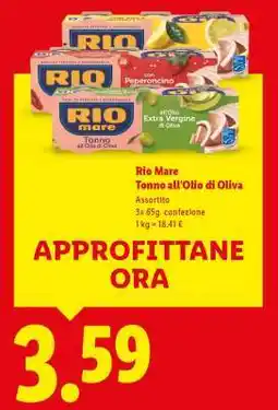 Lidl Rio Mare Tonno all’olio di oliva offerta