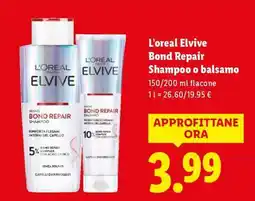 Lidl L’Oréal Elvive Bond Repair shampoo o balsamo offerta