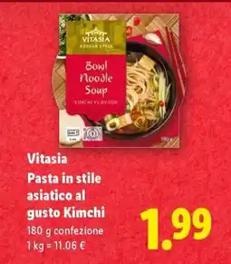 Lidl Vitasia Bowl Noodle Soup Kimchi Flavour offerta