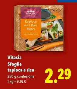 Lidl Vitasia Sfoglie tapioca e riso offerta