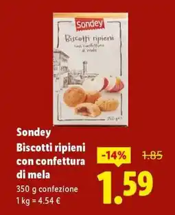 Lidl Sondey Biscotti ripieni con confettura di mela offerta