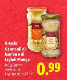 Lidl Vitasia Germogli di bambù o di fagioli Mungo offerta