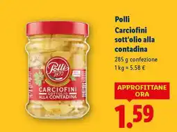 Lidl Polli Carciofini sott'olio alla contadina offerta
