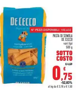 Conad Pasta di Semola De Cecco offerta