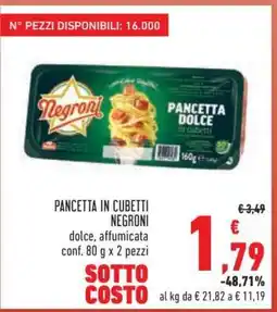 Conad Pancetta in Cubetti Negroni offerta