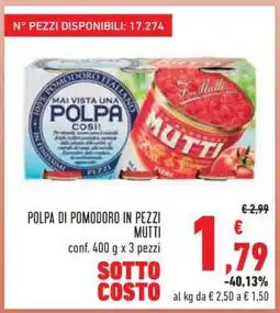 Conad Polpa di Pomodoro in Pezzi Mutti offerta