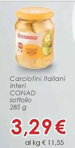 Conad Carciofini italiani interi offerta
