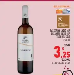 Conad PASSERINA LAZIO IGP, CESANESE LAZIO IGP FEUDI DEL SOLE offerta