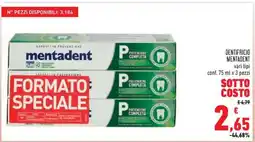Conad DENTIFRICIO MENTADENT offerta