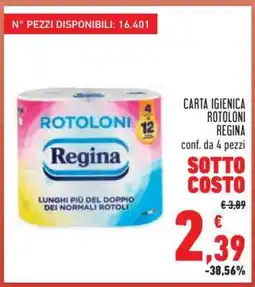 Conad Carta Igienica Rotoloni Regina offerta