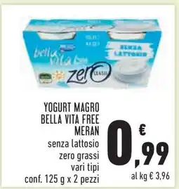 Conad YOGURT MAGRO BELLA VITA FREE MERAN offerta