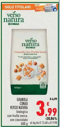 Conad Granola Conad Verso Natura offerta