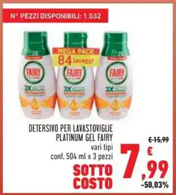 Conad Detersivo per Lavastoviglie Platinum Gel Fairy offerta